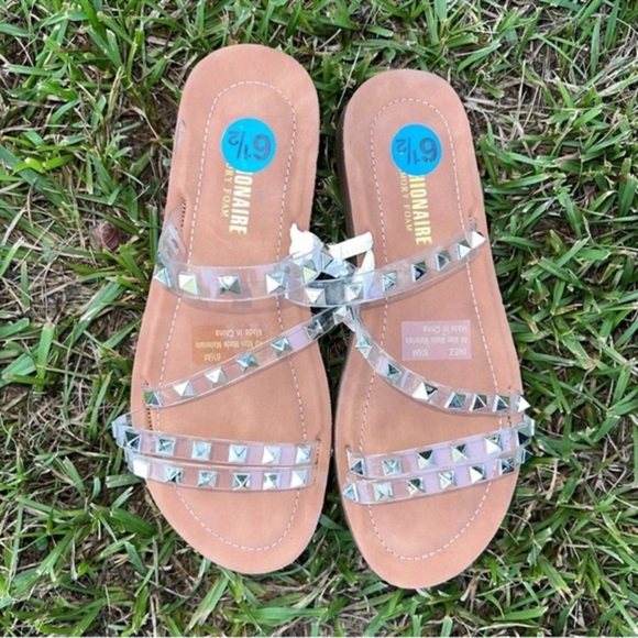 Cushionaire Memory Foam Sandals- Thick Comfortable Studded Sandals- Inez - Picture 1 of 4